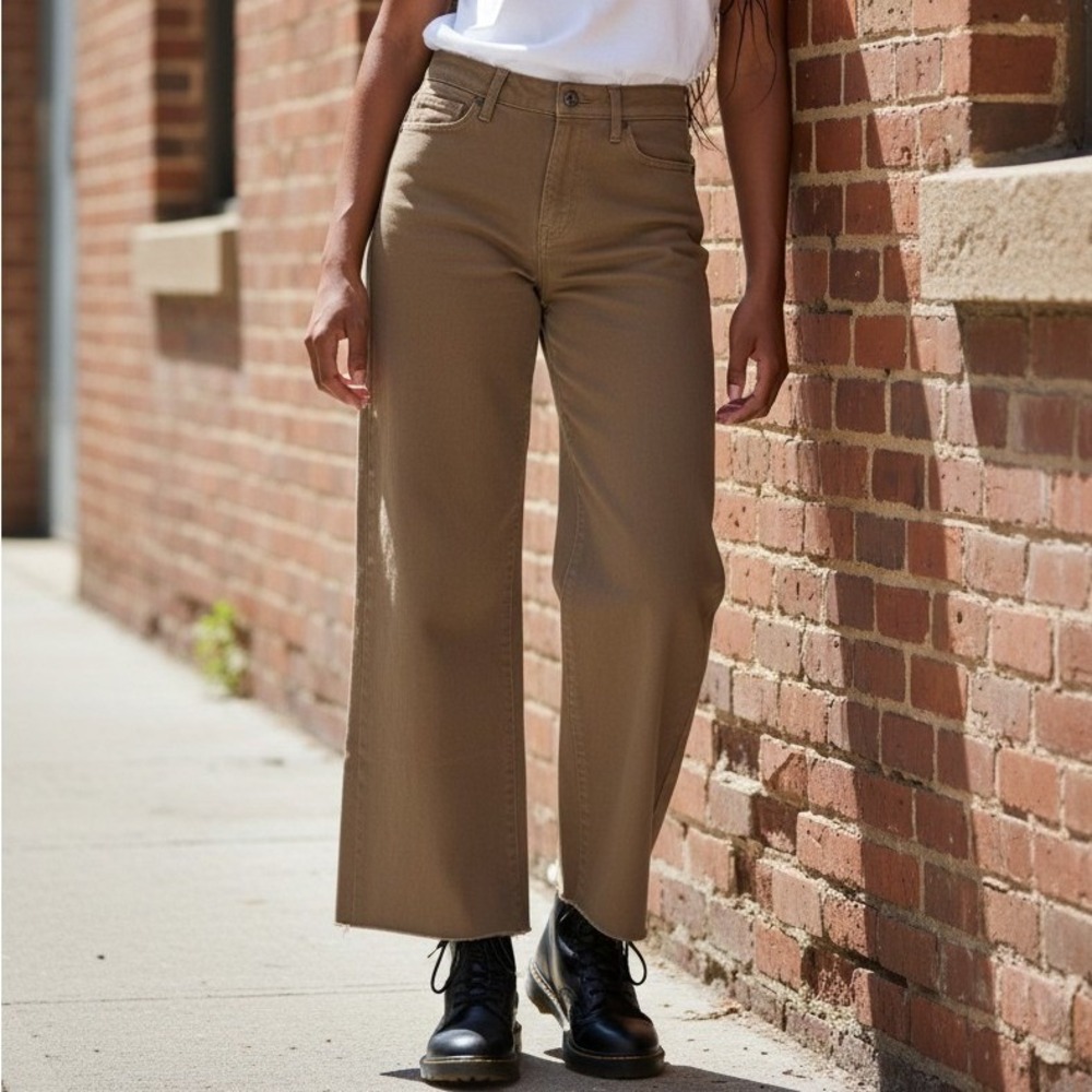 Hidden Los Angeles Jeans 24 Tan Wide Leg Raw Hem HD9251D-AL